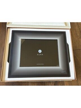 Aura Black Gray Ombré Digital Wifi Photo Frame -New Open Box See Photos For Size